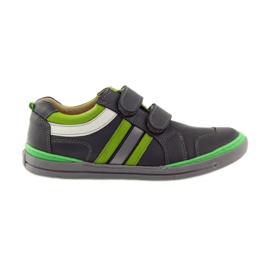 Zapatos con elemento reflectante Bartuś verde gris