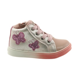 American Club Mariposas americanas para deportistas rosa gris