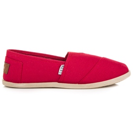 Zapatillas rojas sin cordones rojo