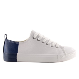 Deportivas bicolor blancas BK378 WHITE / D.BLUE blanco