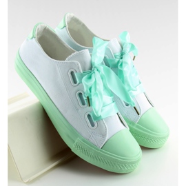 DC11 BLANCO/VERDE Deportivas blancas y menta con cintas