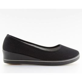 Black c21v bailarinas cuña negras negro