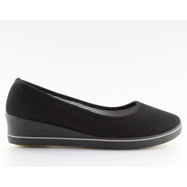 Black c21v bailarinas cuña negras negro