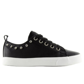 Negro BL122p Deportivas negras con circonitas cúbicas