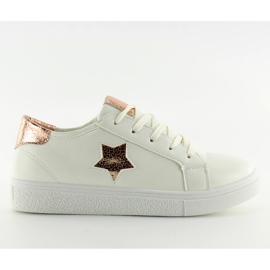 Deportivas blancas mujer 343-Y oro amarillo blanco