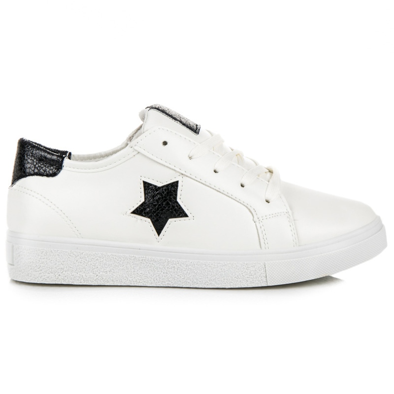 Deportivas atadas con estrella blanco Deportivas atadas con estrella blanco