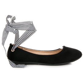 Ch. Creation Bailarinas de ante con lazo negro