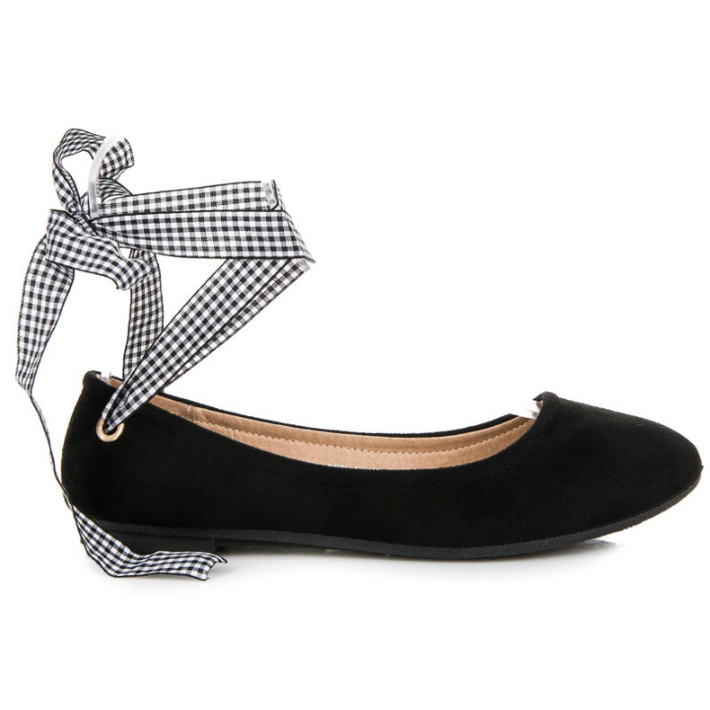 Ch. Creation Bailarinas de ante con lazo negro