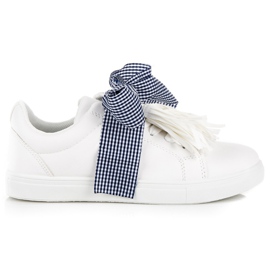 Zapatillas Atadas Con Lazo blanco