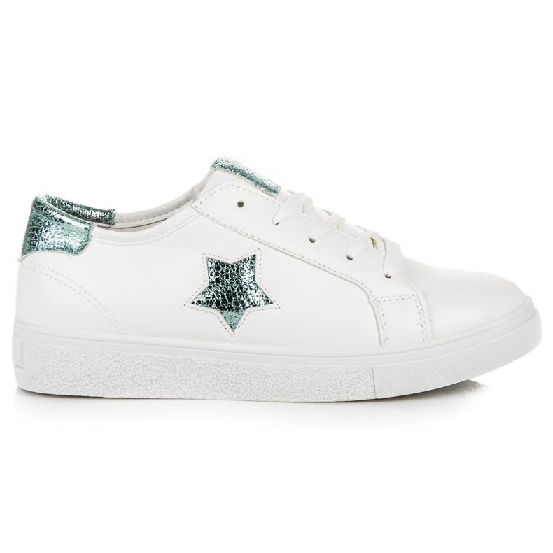 Deportivas atadas con estrella blanco Deportivas atadas con estrella blanco