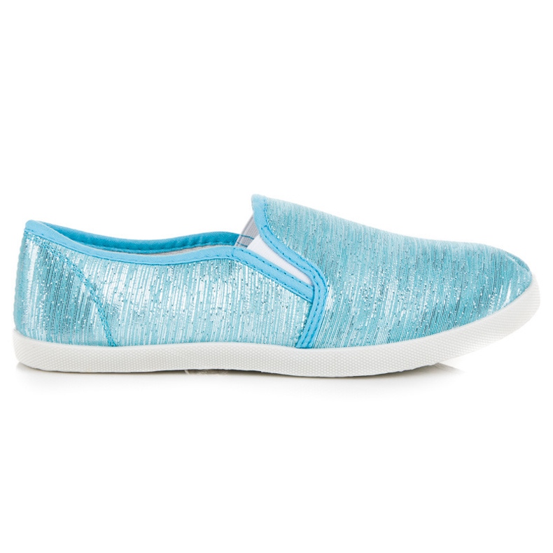 Zapatillas slip on con hilo plateado azul