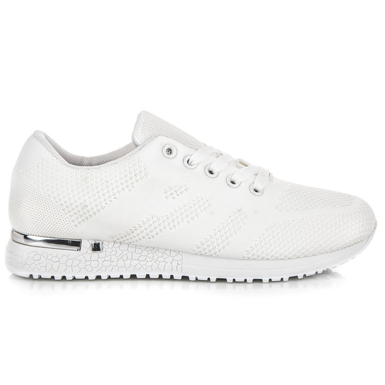 Zapatillas deportivas anudadas de tejido blanco