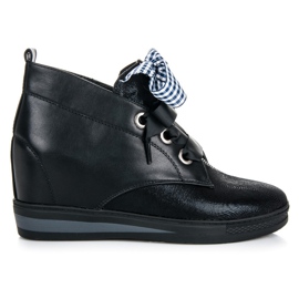 Vinceza Zapatillas negras con cinta negro