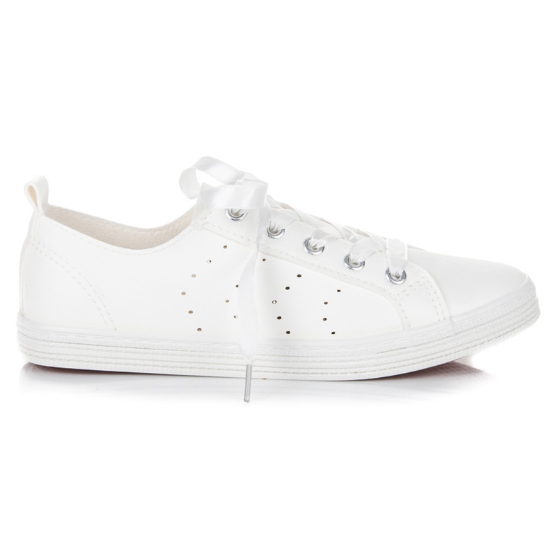 Mckeylor Zapatillas blancas atadas con una cinta blanco