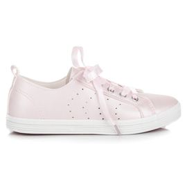 Mckeylor Zapatillas rosas atadas con una cinta rosado