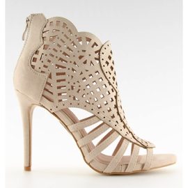 Botas punta abierta beige punta abierta M286 Beige Botas punta abierta beige punta abierta M286 Beige