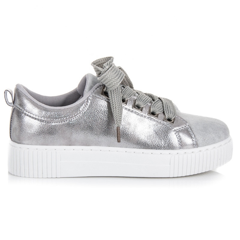 Sport Zapatillas En La Plataforma Con Encuadernación gris