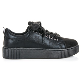 Sport Zapatillas En La Plataforma Con Encuadernación negro