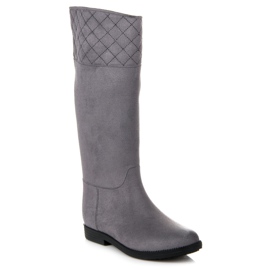 Botas de agua altas de ante gris