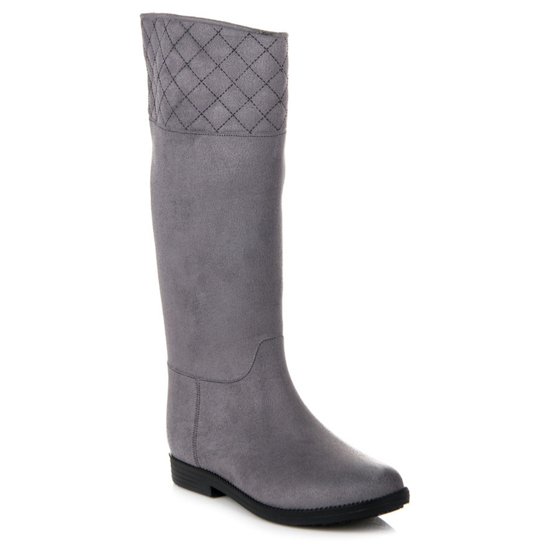 Botas de agua altas de ante gris