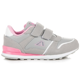 American Club Zapatos de mujer con velcro. gris