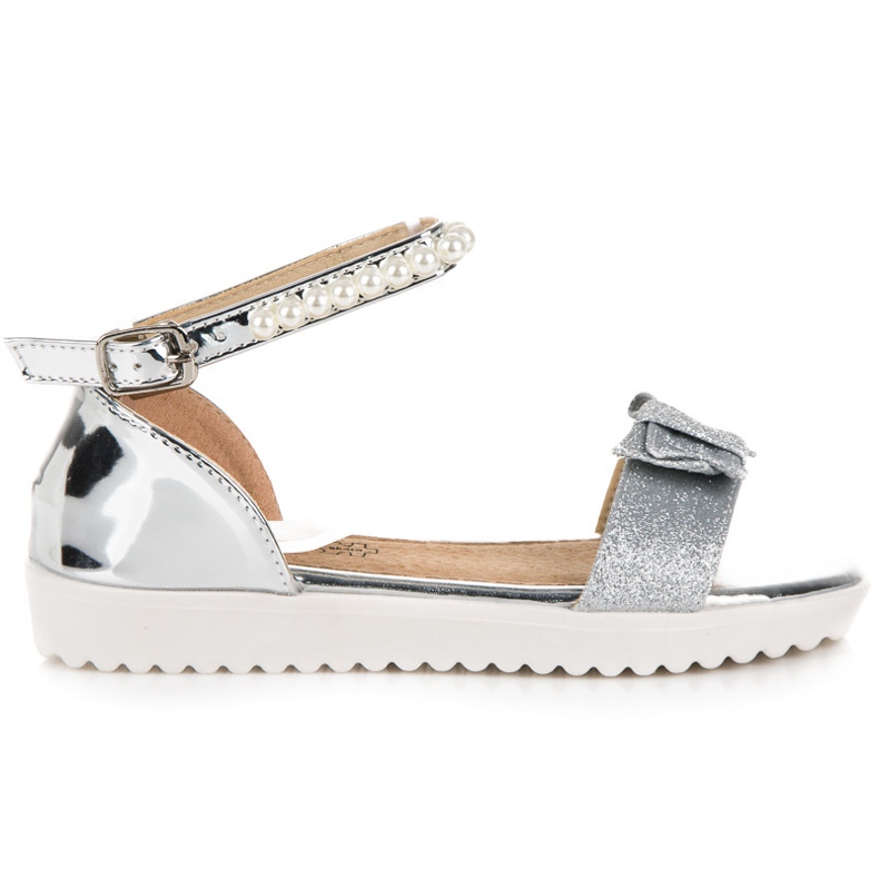 Vinceza Sandalias plateadas para una hebilla. gris