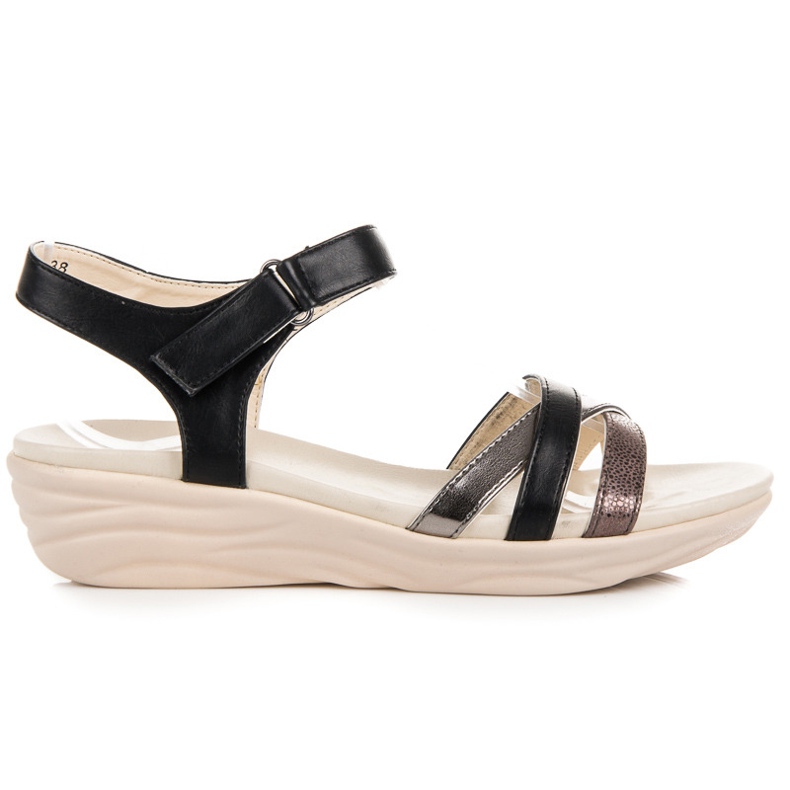 Kylie Sandalias con velcro negro