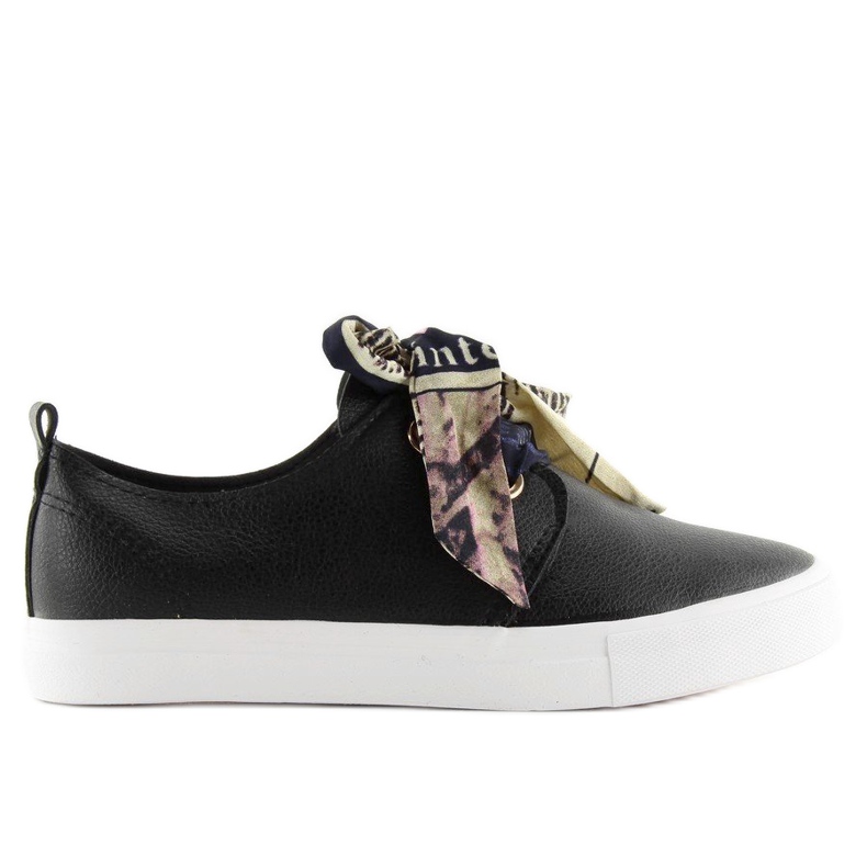 Negro XL09P Deportivas negras atadas con una cinta