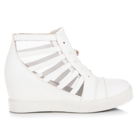 Kylie Zapatillas de cuña blancas blanco