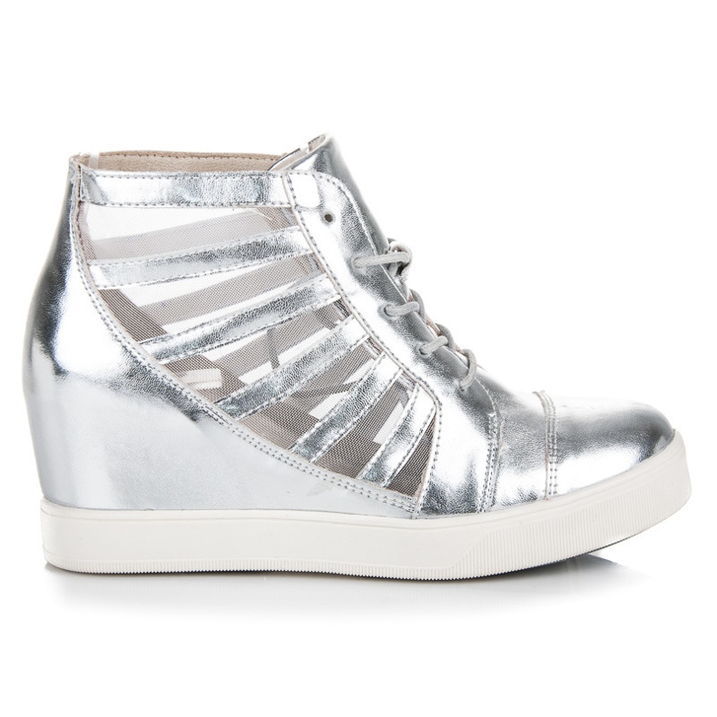 Kylie Zapatillas de cuña plateadas gris