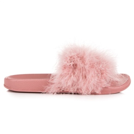 Zapatillas con pelo rosado