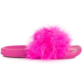 Zapatillas con pelo rosado