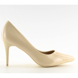 Salones de mujer en charol beige LEI-83 Beige