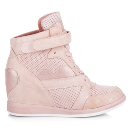 Vices zapatillas cuña atadas rosado