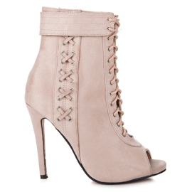 Seastar Botas atadas con puntera abierta marrón Seastar Botas atadas con puntera abierta marrón