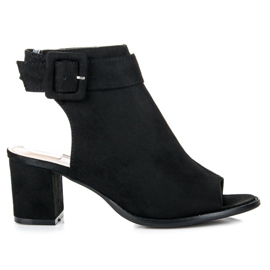 Seastar Botas peep toe negras negro