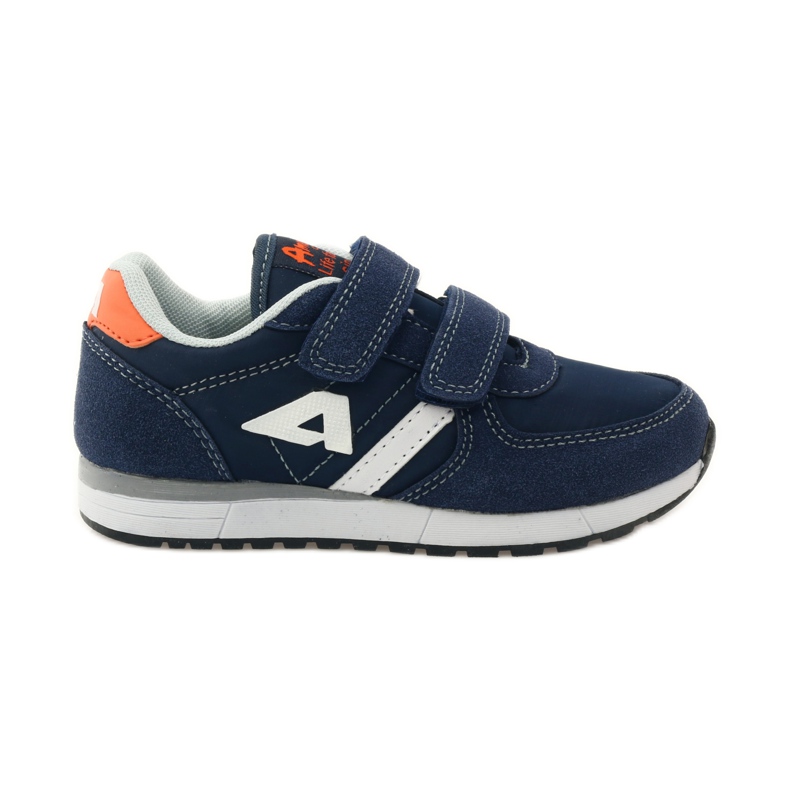 American Club Calzado deportivo con plantilla de piel americana azul marino naranja blanco
