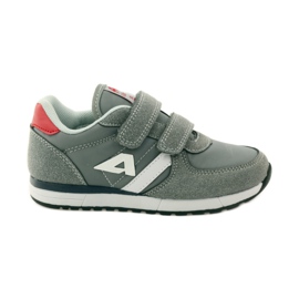 American Club Velcro deportivo incrustación de cuero americano rojo gris blanco