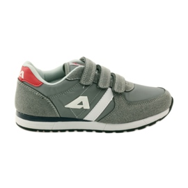 American Club Calzado deportivo con plantilla de piel americana rojo gris blanco