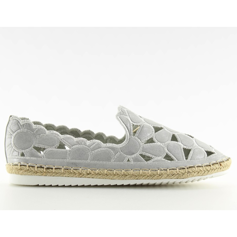 Alpargatas mujer caladas plateadas LT86 Silver gris