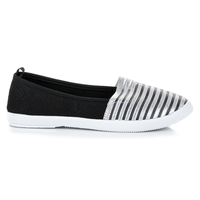 Mckeylor Zapatillas slip on negras y plateadas negro