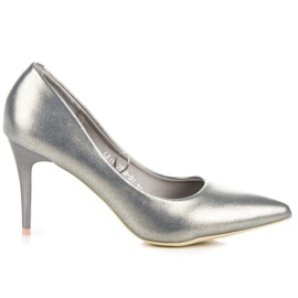 Vinceza Alfileres de perlas elegantes gris