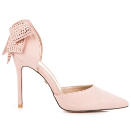 Seastar Tacones de ante con lazo rosado