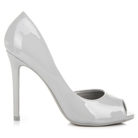Seastar Tacones abiertos lacados gris