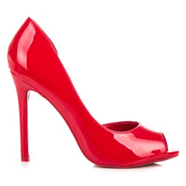 Seastar Tacones abiertos lacados rojo