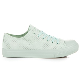 Zapatillas de gamuza verde menta