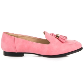 Vices Mocasines con flecos rosado