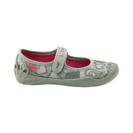 Bailarinas babuchas corazones Befado 114x284 rosado gris