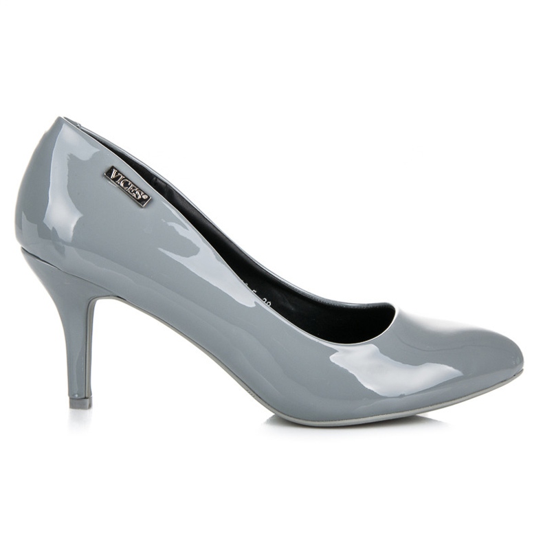 Vices Tacones brillo clasico gris