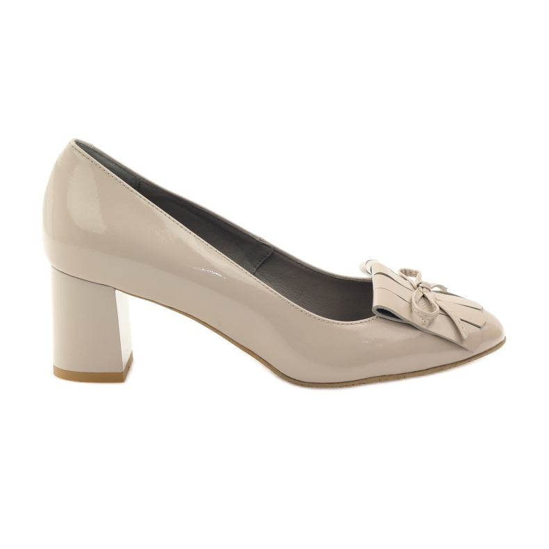 Edeo Zapatos De Salón En Barra Lacados 3224 Beige